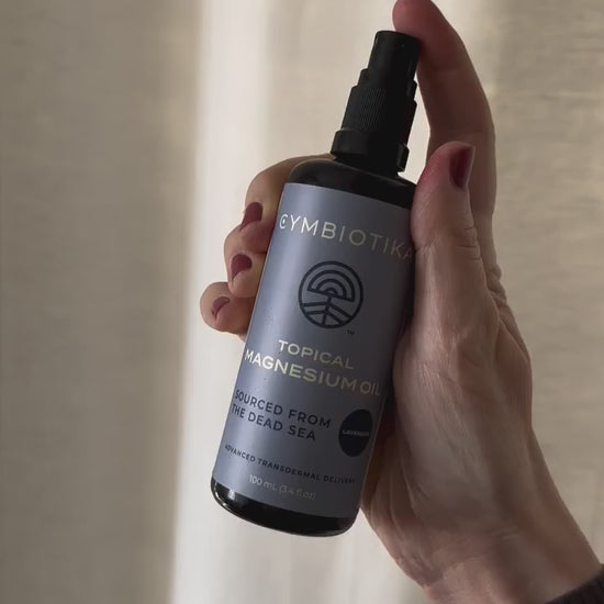 Want to know our biggest obsession for a great night’s sleep, less ache in our joints, calming our anxious feelings and reducing our inflammation? Our newest product: Cymbiotika’s Topical Magnesium Oil Spray.

Topical, or transdermal magnesium, offers a quick and easy way to boost magnesium levels beyond taking an oral supplement. It’s a fast solution for sore muscles and tired joints, simply spray onto the affected areas. Additionally, our topical magnesium oil spray prepares your body for sleep. Applying 