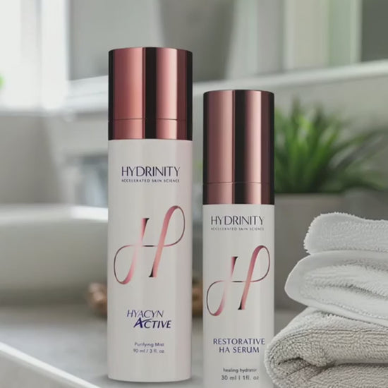 Discover a dynamic duo: Hydrinity Hyacyn Active Mist + Restorative HA Serum